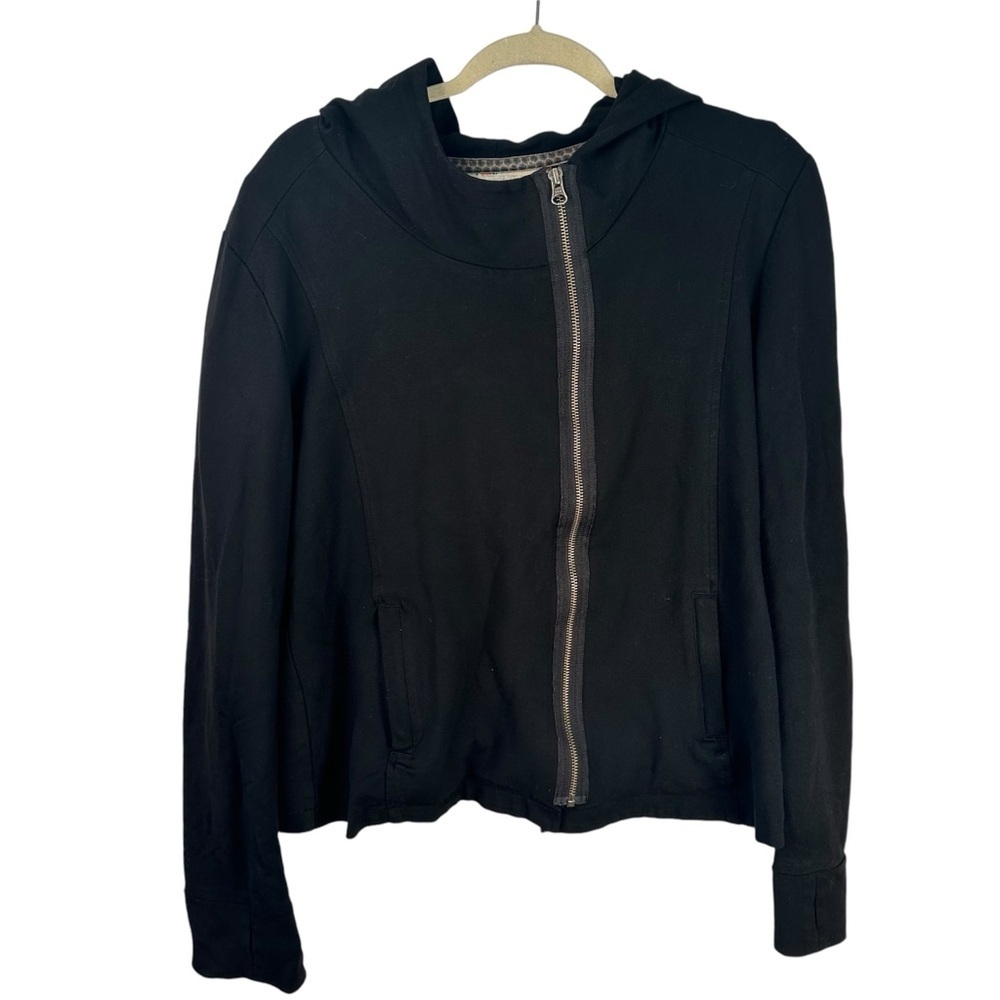 Tilley Sweatshirt Womens Large Black Long Sleeve Full Zipper Casual Classic